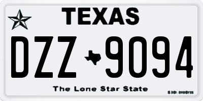 TX license plate DZZ9094