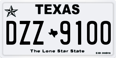 TX license plate DZZ9100