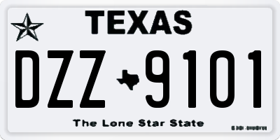 TX license plate DZZ9101