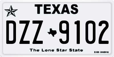 TX license plate DZZ9102