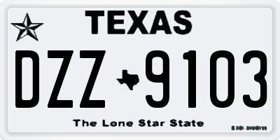 TX license plate DZZ9103