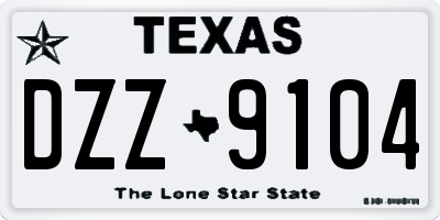 TX license plate DZZ9104