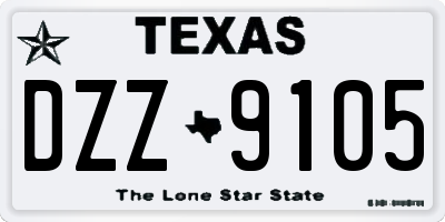 TX license plate DZZ9105