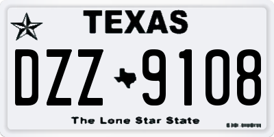 TX license plate DZZ9108