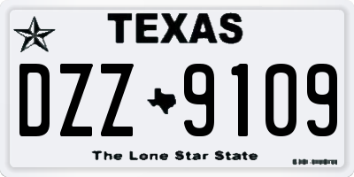 TX license plate DZZ9109