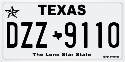 TX license plate DZZ9110