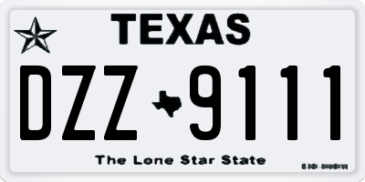 TX license plate DZZ9111