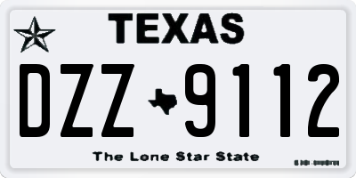 TX license plate DZZ9112