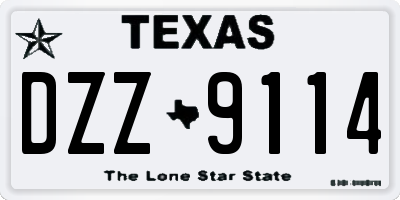 TX license plate DZZ9114