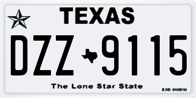 TX license plate DZZ9115