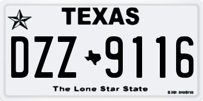 TX license plate DZZ9116