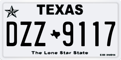 TX license plate DZZ9117