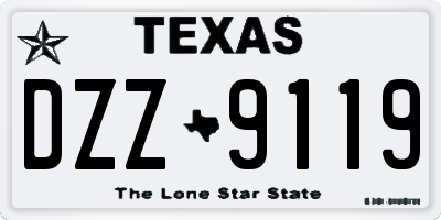 TX license plate DZZ9119