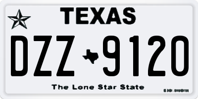 TX license plate DZZ9120
