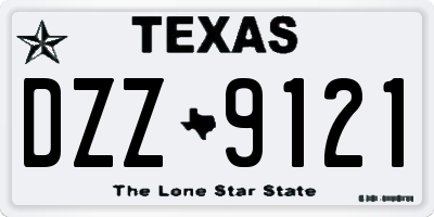 TX license plate DZZ9121