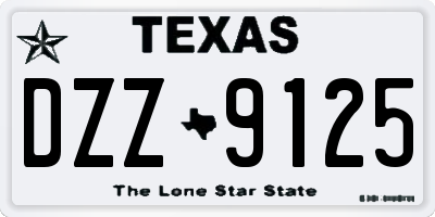 TX license plate DZZ9125