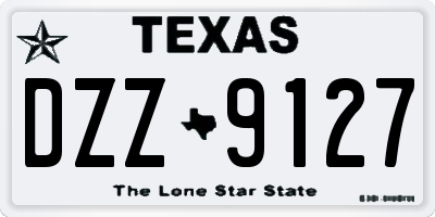 TX license plate DZZ9127