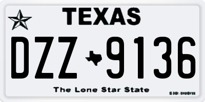 TX license plate DZZ9136