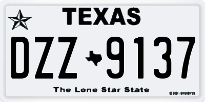 TX license plate DZZ9137