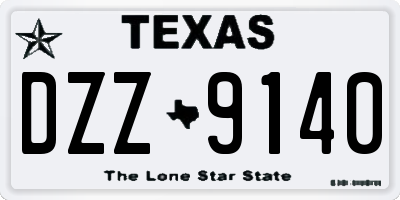 TX license plate DZZ9140