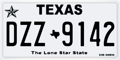 TX license plate DZZ9142