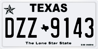 TX license plate DZZ9143