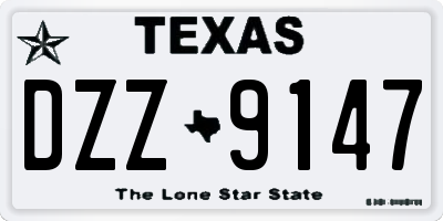 TX license plate DZZ9147