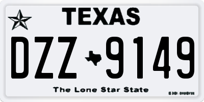 TX license plate DZZ9149