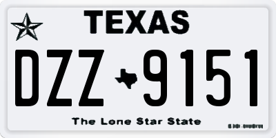 TX license plate DZZ9151