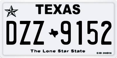 TX license plate DZZ9152