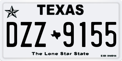 TX license plate DZZ9155