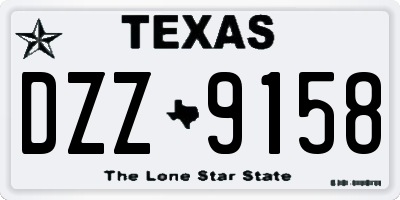TX license plate DZZ9158