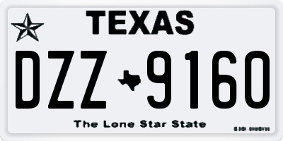 TX license plate DZZ9160