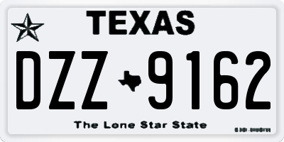 TX license plate DZZ9162