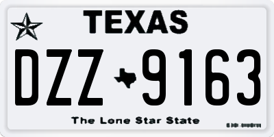 TX license plate DZZ9163