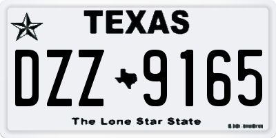 TX license plate DZZ9165