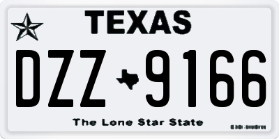 TX license plate DZZ9166
