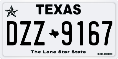 TX license plate DZZ9167