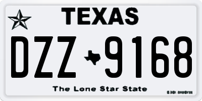 TX license plate DZZ9168