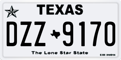 TX license plate DZZ9170