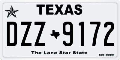 TX license plate DZZ9172