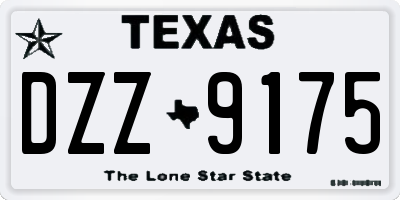 TX license plate DZZ9175