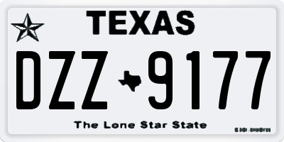 TX license plate DZZ9177