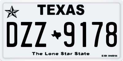 TX license plate DZZ9178