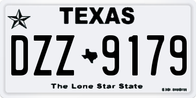 TX license plate DZZ9179