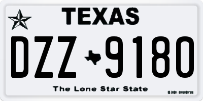 TX license plate DZZ9180