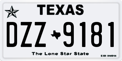 TX license plate DZZ9181