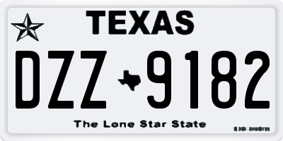 TX license plate DZZ9182