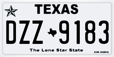 TX license plate DZZ9183