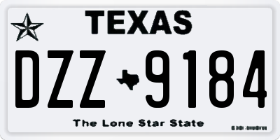 TX license plate DZZ9184